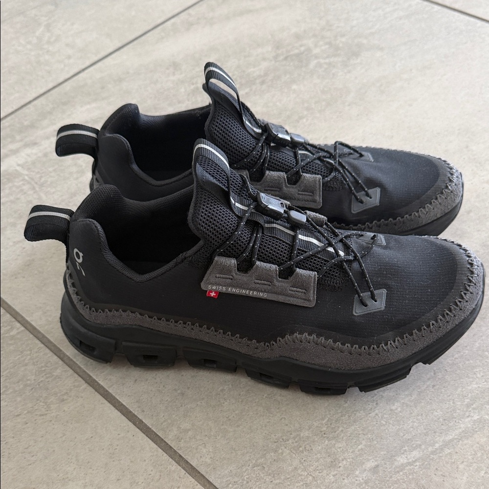 On Running Cloudaway Black and Dark Gray Sneakers